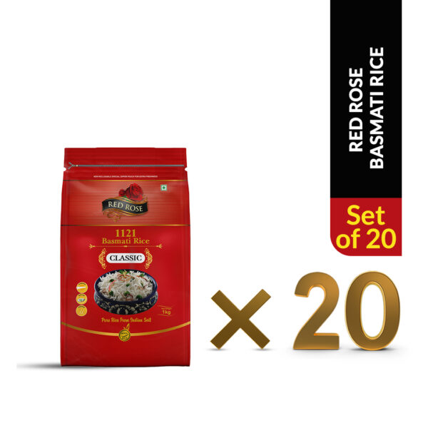 RED ROSE CLASSIC BASMATI RICE, 1 KG (PACK OF 20 - 20 KG ) - Image 7