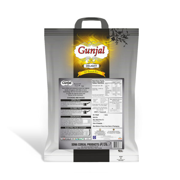 GUNJAL DELIGHT BASMATI RICE, 10 KG - Image 2
