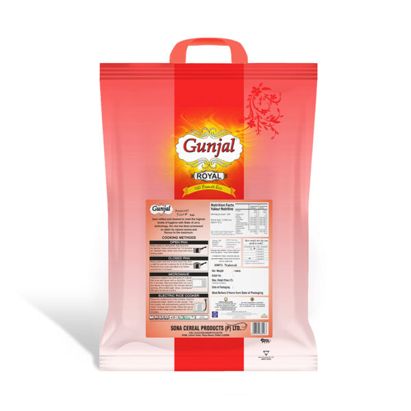 GUNJAL ROYAL BASMATI RICE, 10 KG - Image 2