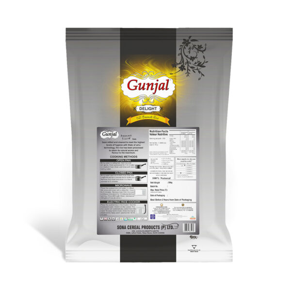 GUNJAL DELIGHT BASMATI RICE, 30 KG - Image 2