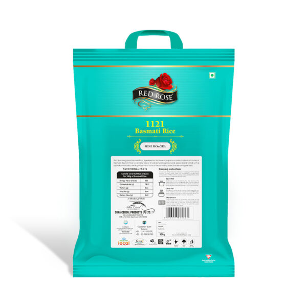 RED ROSE MINI MONGRA BASMATI RICE, 10 KG - Image 2