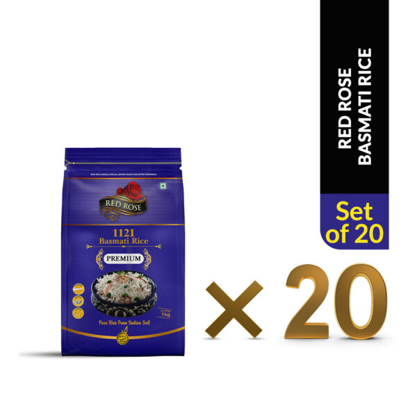 RED ROSE PREMIUM BASMATI RICE, 1 KG (PACK OF 20 - 20 KG ) - Image 7