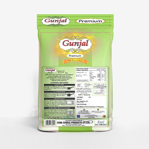 GUNJAL PREMIUM BASMATI RICE, 5 KG - Image 2