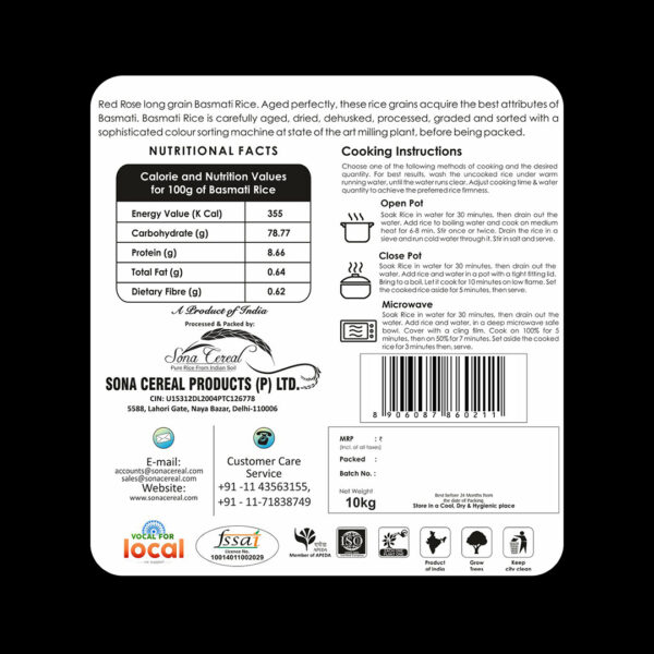 RED ROSE REGULAR BASMATI RICE, 10 KG - Image 6