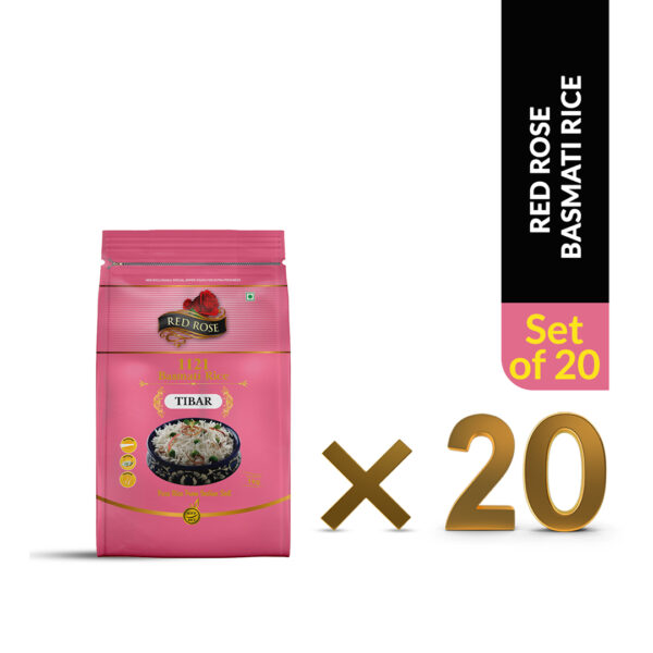 RED ROSE TIBAR BASMATI RICE, 1 KG (PACK OF 20 - 20 KG ) - Image 7