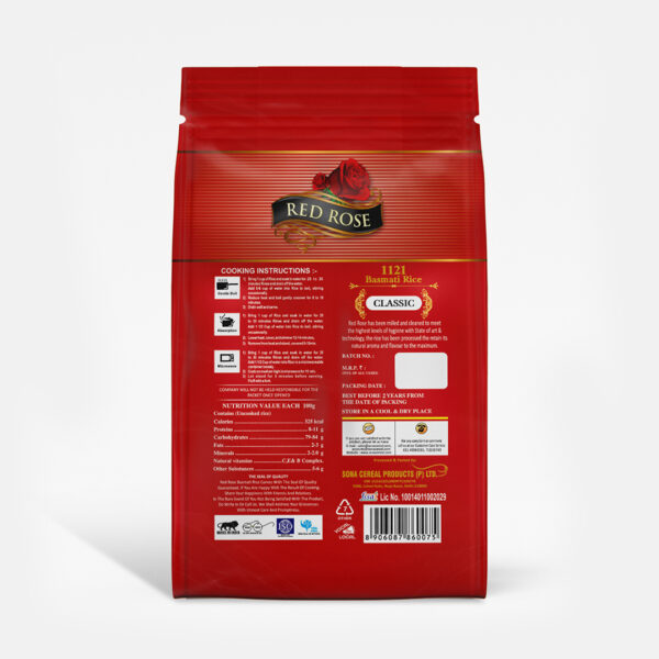 RED ROSE CLASSIC BASMATI RICE, 1 KG - Image 2