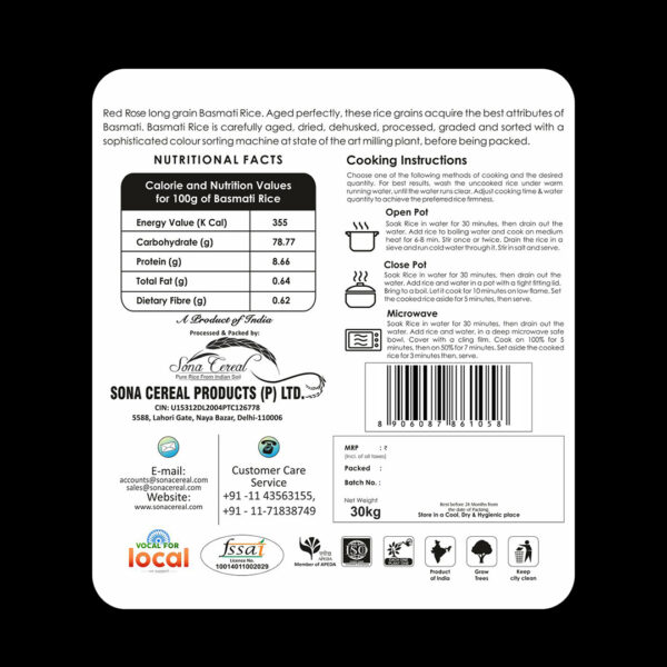 RED ROSE DAILY (SUPER MONGRA) BASMATI RICE, 10 KG - Image 6