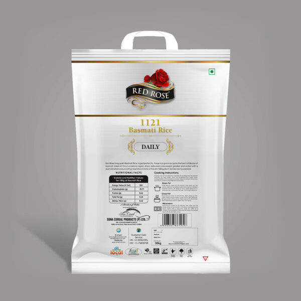 RED ROSE DAILY (SUPER MONGRA) BASMATI RICE, 10 KG - Image 2
