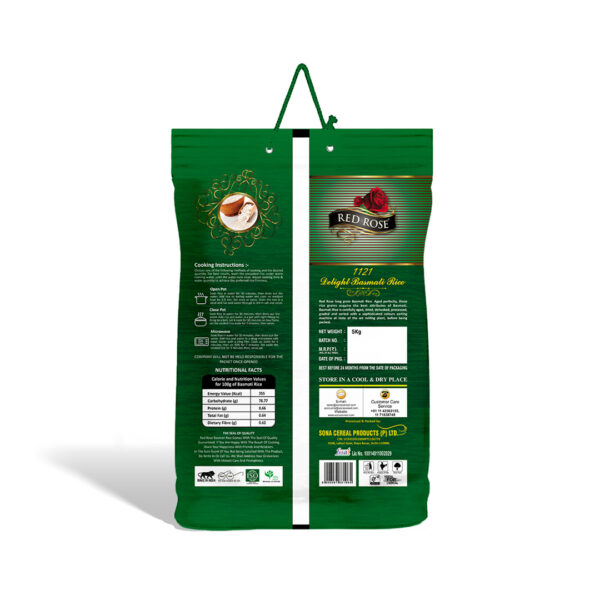 RED ROSE DELIGHT BASMATI RICE, 5 KG - Image 2