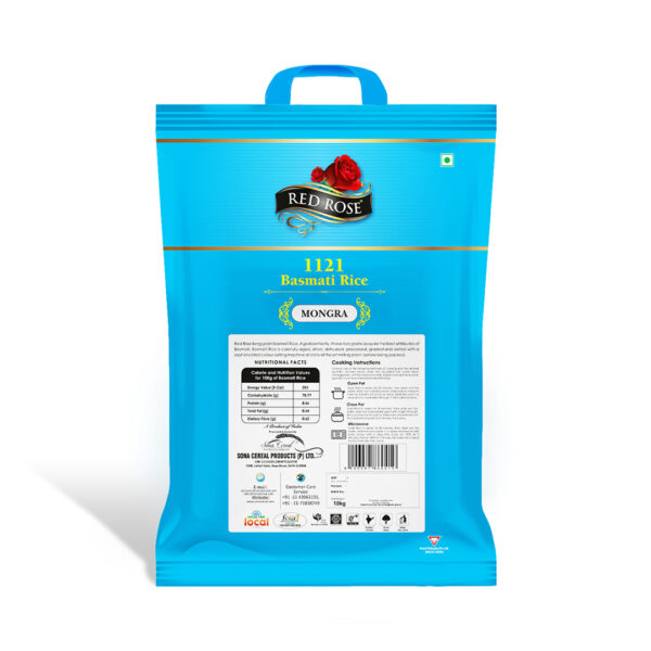 RED ROSE MONGRA BASMATI RICE, 10 KG - Image 2