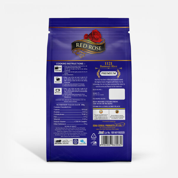 RED ROSE PREMIUM BASMATI RICE, 1 KG - Image 2