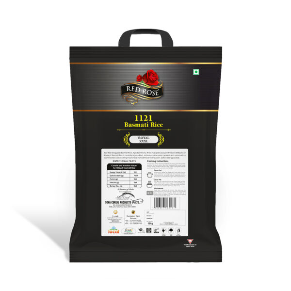 RED ROSE ROYAL XXXL BASMATI RICE, 10 KG - Image 2