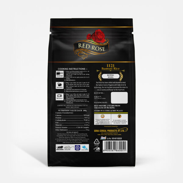 RED ROSE ROYAL XXXL BASMATI RICE, 1 KG - Image 2