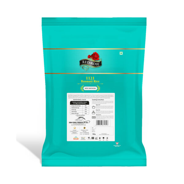 RED ROSE MINI MONGRA BASMATI RICE, 30 KG - Image 2